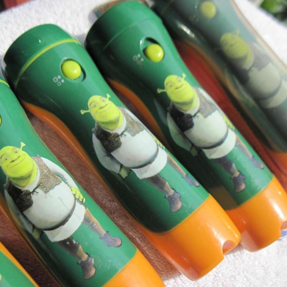 Dreamworks' Shrek Ultra Bright Flashlight Torch Flash Light Orange Green Ogre